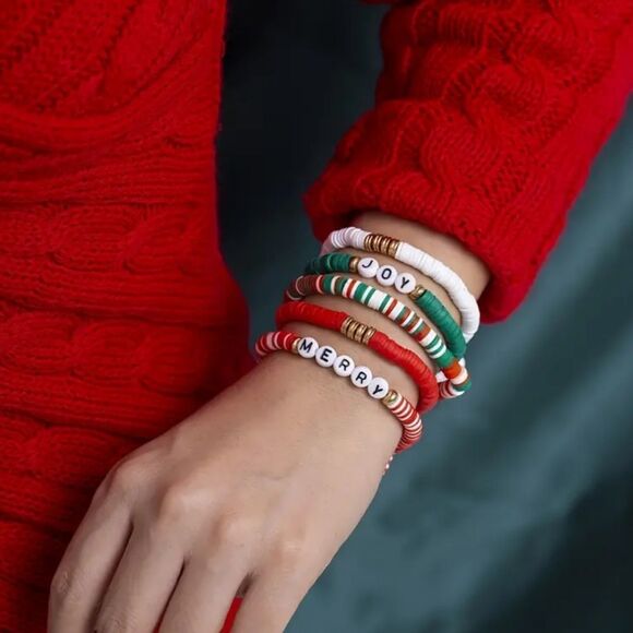 Cb19  5 piece Christmas stacking bracelet set - Picture 5 of 7